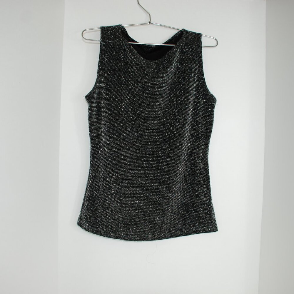 Women's Silver Metallic Sleeveless Tank Cami Top  size small